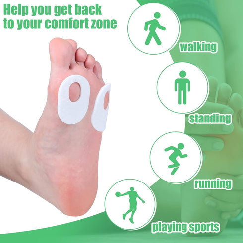 WILLBOND 60 Pcs Callus Pads Soft Felt Callus Oval Shape Corn Pads for Bottom of Foot Adhesive Foot Corn Pads for Men and Women Feet Toes Heel Pain...