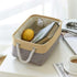 TheWarmHome Decorative Basket Rectangular Fabric Storage Bin Organizer Basket with Handles for Clothes Storage (Gold&Grey, Medium-1Pack,13.8L*9.8W...