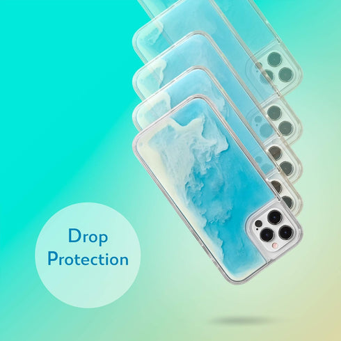 SteepLab Flowing Neon Sand Liquid Case for iPhone 12 Pro Max (2020, 6.7") - Full Body Protection with Raised Bezel - Ocean and Beach...