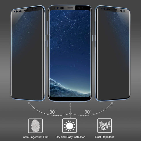 Galaxy S8 Plus Privacy Screen Protector, 2-Way Anti Spy Full Adhesive Glue Touch Accurate 3D Curve Nano Shield Soft Film (NOT Tempered Glass) for ...