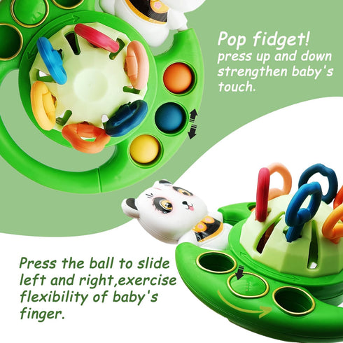 Montessori Toys for Babies 18 Months, Baby Sensory Toys for Toddler 1 2 Year Old Birthday Gifts, Soft Silicone Pull String Fidget Educational Lear...