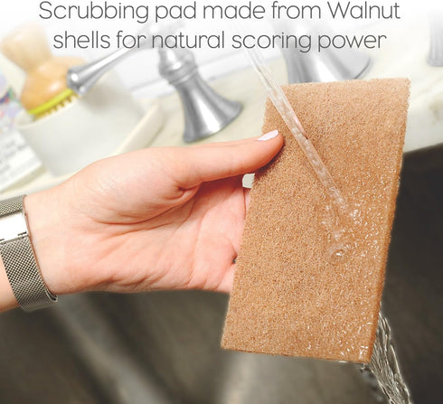 Full Circle Neat Nut Walnut Shell Scouring Pads, Non-Scratch, Set of 3 (Pack of 6)...