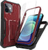 DUOPAL for Apple iPhone 12 Case, Military Grade Protection Shockproof Case with Tempered Glass HD Screen Protector and Kickstand Compatible with A...
