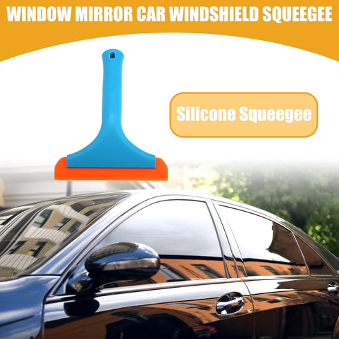 2 Pcs Universal Window Mirror Car Windshield Squeegee - Car Water Blade Water Wiper Shower Squeegee - Silicone Blue...