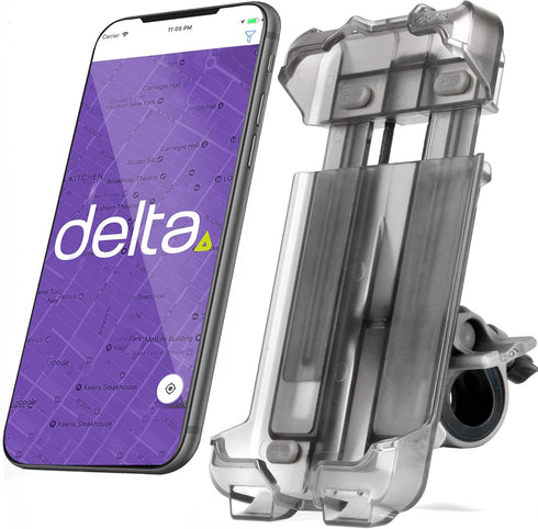 Bicycle Phone Mount By Delta Cycle - Lockable Bike Phone Mount Handlebar Adjusts To Any Size Bar - Fits Any Phone Or IPhone Up To 3.5" x 7.8" - Ea...