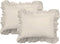 FRESH IDEAS Ruffled Bed Pillow Shams with Embroidered Eyelet Detail, King, Ivory, 2-Pack...