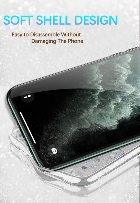 Compatible with Honor 90 Case Glitter Clear Pink, Honor 90 Phone Case Silicone Transparent Soft TPU Women Girls Shockproof Protective Slim Cover (...