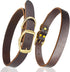 Leather Dog Collar Heavy Duty Hardware Dog Collars Full Grain Ultra Soft and Comfort Genuine Cowhide Metal Buckle Thick Belt Collar for Small Medi...