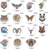 Animals Patches - Iron on Stickers Heat Transfer Appliques Cool Retro Folk-Custom Badges Logo with Butterfly Unicorn Dragon Lion Owl Tiger Design ...