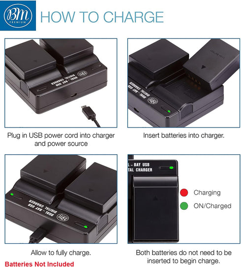 BM Premium Dual Battery Charger for Olympus OM-D E-M1 Mark II Camera...