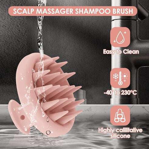 Soft Silicone Hair Scalp Massager Shampoo Brush, Upgraded Hair Scalp Scrubber for Dandruff Removal for Wet Dry Hair Scalp Brush Easily Reach the R...