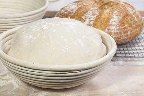 Saint Germain Bakery Premium Round Bread Banneton Basket with Liner - Perfect Brotform Proofing Basket for Making Beautiful Bread (8 inch)...