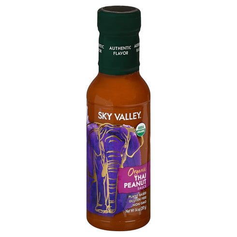 Sky Valley Thai Peanut Sauce - Gluten Free Peanut Sauce, Mild Heat, Authentic Flavor, Organic, Vegan, Non GMO, Gluten Free, Peanut Sauce for Sprin...
