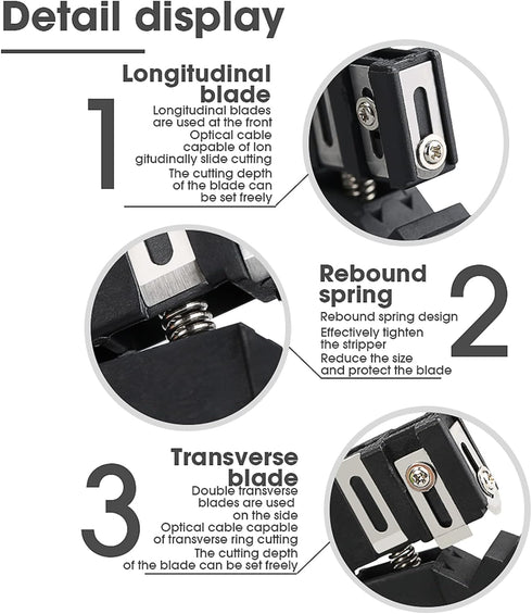 Coaxial Cable Stripping Cutter Tool Coaxial Cable Stripper Fiber Optic Jacket Stripper Cable Cutter Crimper, 3pcs...