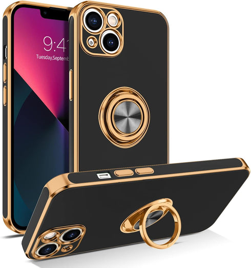 BENTOBEN iPhone 13 Case, Phone Case iPhone 13 6.1 Inch, Slim Fit 360° Ring Holder Shockproof Kickstand Magnetic Car Mount Supported Non-Slip Prote...