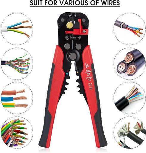 5 in 1 Self-Adjusting Wire Stripper Cutter,Multi-Functional Wire Crimping Tool Wire Pliers for Wire Stripping,Crimping,Cutting,10-24 AWG,0.2-6.0mm...