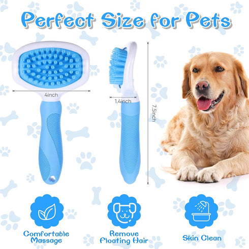 Dog Bath Brush Pet Brush with Soft Silicone Bristles Dog Wash Brush Rubber Dog Bath Scrubber Dog Grooming Brushes Pet Deshedding Massage Brush wit...