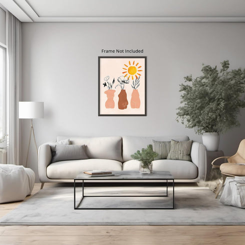 Posterizer 1 pcs-Mid-century modern Busts and Sunshine Print-Abstract & Modern Art-Retro Art- Gift for Men Women Entrepreneur Teens- Bathroom, res...