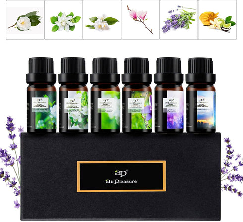 Flower Essential Oils Set, 6x10ml Aromatherapy Oil Gift Kit for Diffuser, Fragrance, Humidifier, Air Purifier- Gardenia, Magnolia, Shangri-La, Jas...