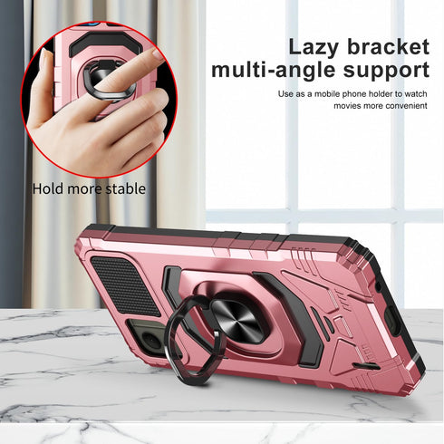 for Nokia C110 Phone Case with Tempered Glass Screen Protector,Military Grade Heavy Duty Shockproof Protective Cover,with Ring Kickstand Full-Body...
