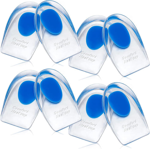 8 Pack Gel Heel Cushions - Heel Pads, Heel Inserts for Heel Pain Relief, Heel Cushion Inserts, Gel Heel Cups, Heel Support Heel Inserts for Planta...