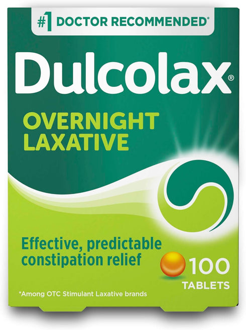 Dulcolax Stimulant Laxative Tablets, Predictable & Effective Constipation Relief, Relieves Straining & Bloating, Bisacodyl 5 mg, 100 Count...