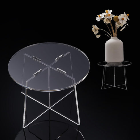 6 inches Mini Plant Stand Indoor, Acrylic Planter Stand for Indoor Plants, Desktop Round Plant Holder Shelf for Flower Pots Table Display Rack for...