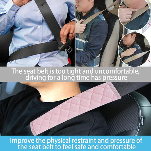 2PCS Universal Car Seatbelt Strap Cover, Long Crystal Velvet Shoulder Pad Cover Kit for Adults and Children, Helps Avoid Friction on Shoulder and ...