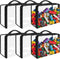 6 Pack Extra Large Toy Storage Bags PVC Organizing Bags with Zippered, Toy Storage Organizer with Portable Handheld?Waterproof Toy Bags for Board ...