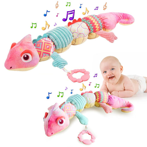 Snap Baby Toys 0 to 12 Months Plush Toy Musical Stuffed Animal Infant Sensory Toy Tummy Time Newborn 0-3-6-12 Months Gift...