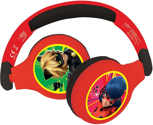 Lexibook, Miraculous Ladybug Cat Noir, 2-in-1 Bluetooth Headphones for Kids - Stereo Wireless Wired, Kids safe, Foldable, Adjustable, HPBT010MI...