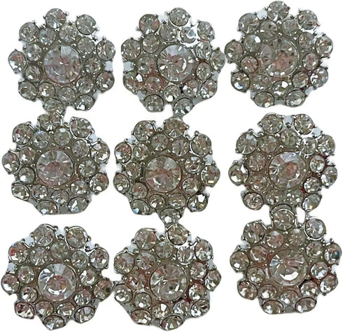 10PCS Metal Button Rhinestone Crystal Button Accessory ButtonsSet for Coat? Sewing Crafting, Replacement, Handmade Crafts?15mm&20mm)...