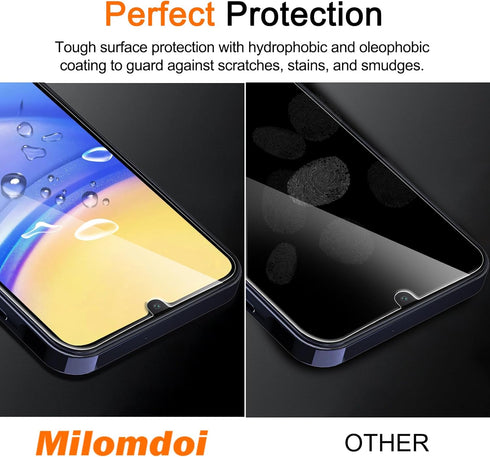 Milomdoi 3 Pack Screen Protector for Samsung Galaxy A15 5G with 3 Pack Tempered Glass Camera Lens Protector, Ultra 9H Accessories, Case Friendly, ...