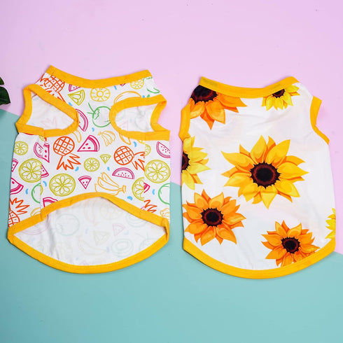 5 Pieces Dog Shirts Pet Printed Puppy Clothes Soft Dog Sweatshirt Pullover Dog T Shirts Summer Puppy Clothes Dog Outfits for Small Medium Dogs and...