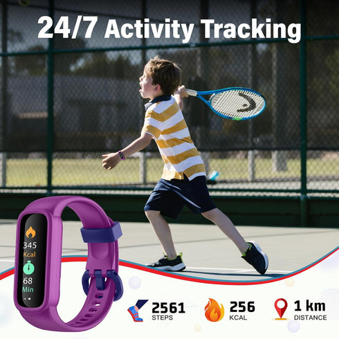 EURANS Kids Fitness Tracker Watch for Boys Girls Teens Ages 5-12, IP68 Waterproof Fitness Watch with Heart Rate & Sleep Tracking, Pedometer, Alarm...