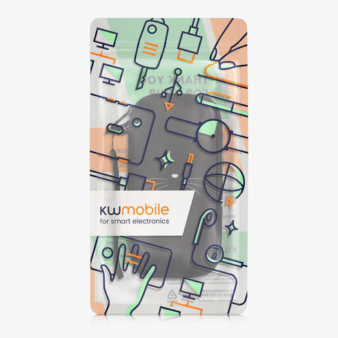 kwmobile Neoprene Sleeve for Smartphone Size XXL - 7" - Shock Absorbing Pouch Case - Protective Phone Bag - Meow Meow White/Black......