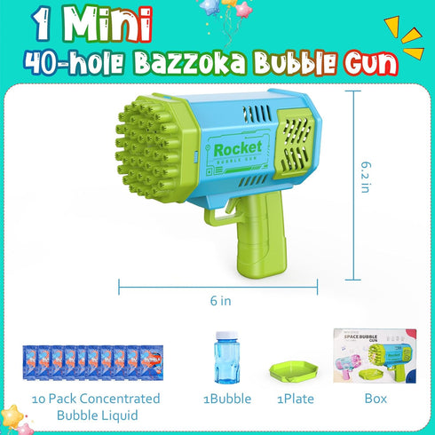 Bubble Machine Gun Mini Bubble Gun for Toddlers, Bubble Maker Blower Toys with Lights,4000+ Bubbles Per Minute for Boys Girls Toddlers Outdoor Ind...