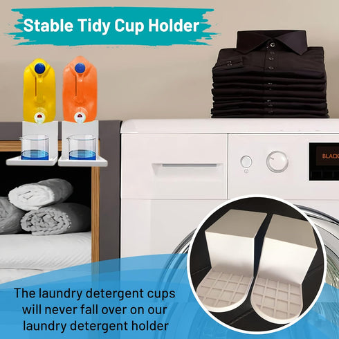 Laundry Detergent Cup Holder and Drip Catcher - Spill-Free, Easy Clean, Fits Most Bottles, Durable and Convenient Laundry Room Organizer...