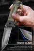 Grand Way Pocket Knife for Men – Tanto Folding Knives – Cool Knife – Tactical Work Knives for Hunting Camping Hiking Self Defense Military EDC – B...
