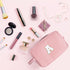 Etercycle Large Makeup Bag, Personalized Initial Cute Pink Makeup Case Bag Cosmetic Large Toiletry Make Up Bags With Zippered Inside Pocket L...