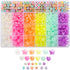 1020Pcs Candy Color Acrylic Alphabet Letter Beads Round Number Heart Star Beads Colorful Plastic Pastel Kandi Loose Beads Bulk for Bracelets Jewel...