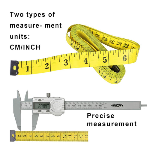 2-Pack 120 Inches/300cm Soft Tape Measure Sewing, Double-Scale Fabric Tape Measure and Body Measuring Tape, Yellow...