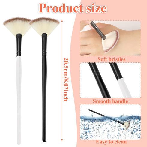 4 Pcs Facial Brushes Fan Mask Brushes, Soft Facial Applicator Brushes Tools for Peel Glycolic Mask Makeup...