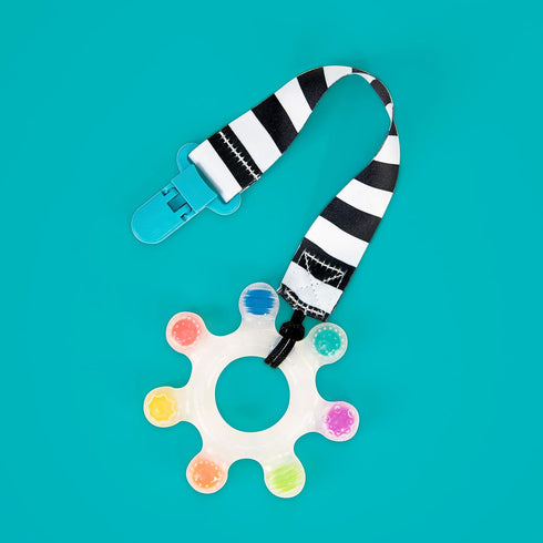 Rainbow Star Teether with Keeper | Textured Silicone Teether for Teething | ages 3+ Months and Up...