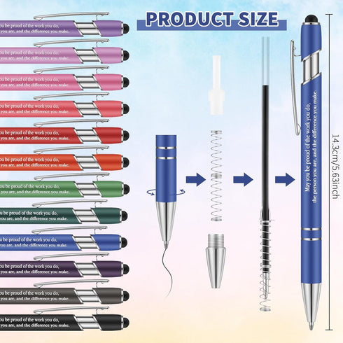 24 Pcs Graduation Employee Appreciation Pens Thank You Gifts Inspirational Motivational Pens for Student Teacher Coworker Team Office Colleague(Co...