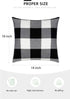 Syntus Set of 2 Buffalo Check Throw Pillow Covers Farmhouse Outdoor Plaid Square Pillow Cushion Case Black and White Polyester Linen for Christmas...