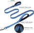 VIVAGLORY Traffic Handle Dog Leash, Two Padded Soft Handles Dog Leash, Strong Reflective & Metal Hook Training Dog Lead, Blue...
