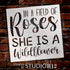 She is a Wildflower Word Art Stencil by StudioR12 | Field of Roses | Inspirational Quotes & Sayings | Stand Out | Painting Wood Signs | Select Siz...