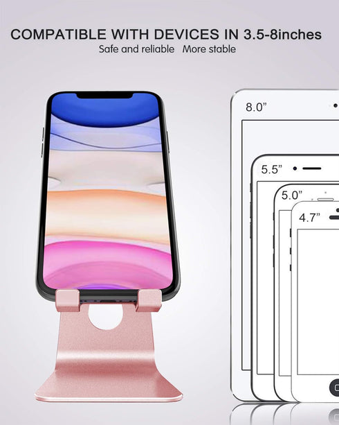 CreaDream Adjustable Cell Phone Stand, Phone Stand, Cradle, Dock, Holder, Aluminum Desktop Stand Compatible with Phone 15 14 13 12 11 Pro Max Plus...