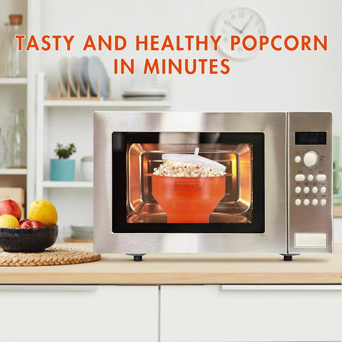 The Original Korcci Microwaveable Silicone Popcorn Popper, BPA Free Microwave Popcorn Popper, Collapsible Microwave Popcorn Maker Bowl, Use In Mic...